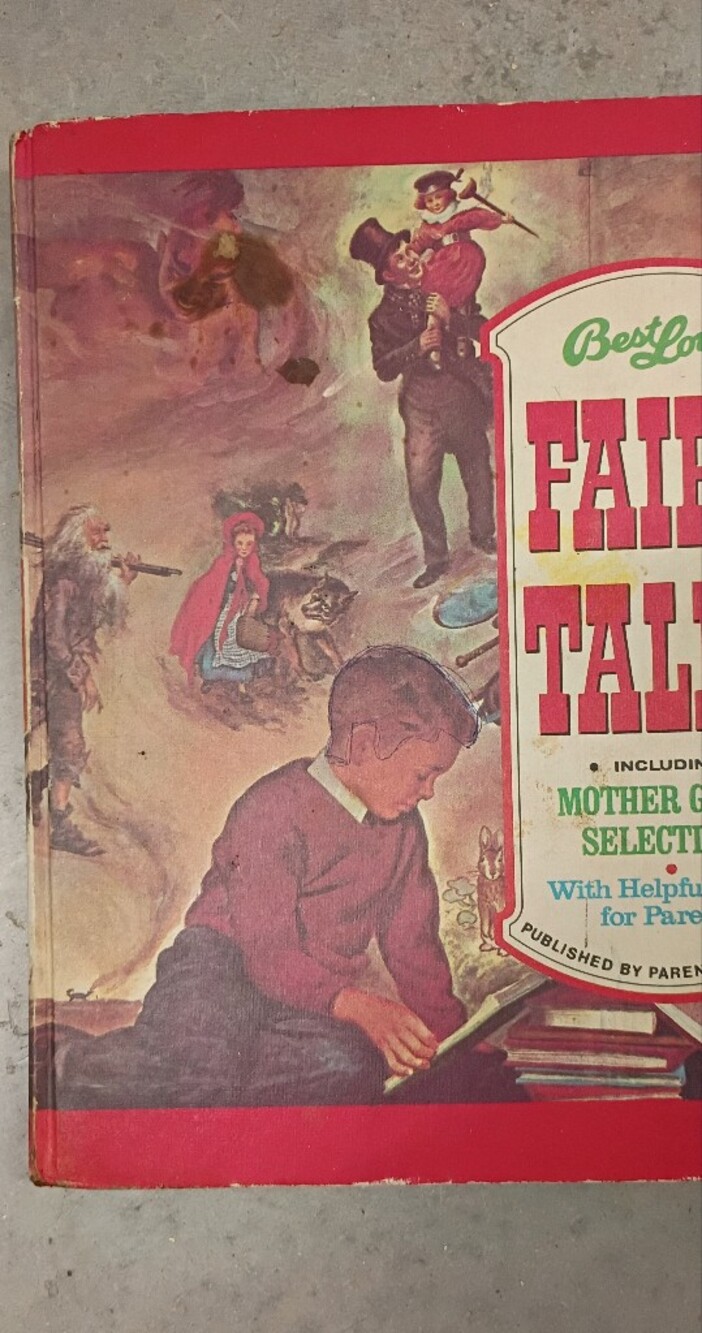 Vintage Fairy Tales Book, Pinocchio Etc, Red Illustrated Design